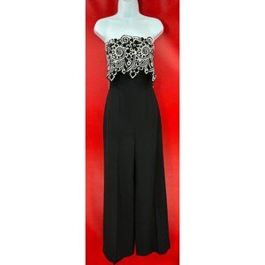 Lucian Matis Macrame Strapless Fully Lined Jumpsuit Made Canada Sz 2 DRY CLEANED